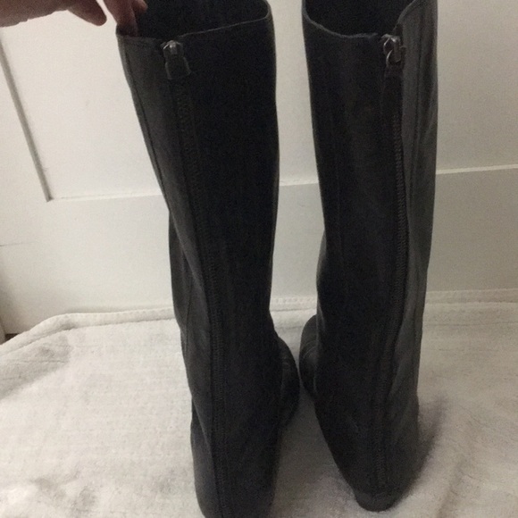 Knee high wedge boots with full zipper backs - Picture 3 of 3